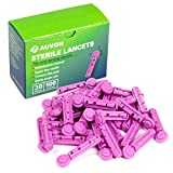 AUVON Blood Lancets, 30 Gauge 100 Twist Top Lancets with Less Pain Design Fit Most Standard Lancing Devices for Blood Sugar Kit and Glucose Meter