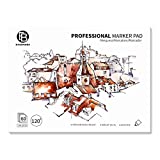 Bachmore Bleedproof Marker Paper Pad - 9'X12'- Premium White 80lb/120g, 60 Sheets Semi Translucent for Pen, Pencil or Marker, Fold Over,Copic Paper