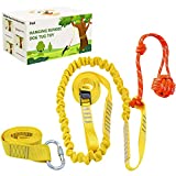 XiaZ Dog Outdoor Bungee Hanging Toy- Interactive Tether Tree Tug-of-War Toys for Pitbull & Medium to Large Dogs, Retractable Dog Rope Chew Toy to Exercise and Fun Solo Play