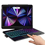 typecase Touch iPad Pro 11 inch Case with Keyboard (11', 2021) - Multi-Touch Trackpad & 10 Colors Backlight & 360° Rotatable - Thin & Light for iPad Pro 11 & iPad Air 5th & 4th Gen & Pencil - Black