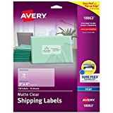 Avery Clear Easy Peel Shipping Labels for Inkjet Printers 2' x 4', Pack of 100 (18863),White