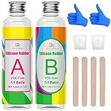 Silicone Mold Making Kit - Liquid Translucent Silicone Rubber for Silicone Molds Making, DIY Epoxy Resin Mold - Easy 1:1 Mixing Ratio Silicone for Casting, Jewelry Making, Manual, Craft(10.6oz/240ml)