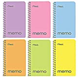 Mead Small Notebook, 12 Pack of Small Spiral Notebook, 3x5 ' College Ruled Memo Book Wirebound 60 Sheets, Pastel Colors of Mini pocket memo pad in Bulk pack