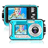 Kaisoon Tech Waterproof Camera 48MP Image 10FT Underwater Camera 2.7K Video Waterproof Digital Camera Underwater Video Camera for Snorkeling,Vacation（Blue）