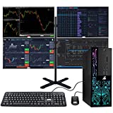 Trading Desktop PC TechMagnet Siwa 6 Intel Core i5-6500, 16GB RAM, 120GB SSD, 2TB HDD, 4 New 24” LED Monitors, 2 Network Cards, Trading Platform Support, MTG Keyboard & Mouse Win 10 Pro (Renewed)