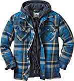 Legendary Whitetails Men's Big & Tall Maplewood Hooded Shirt Jacket, Slate Hatchet Plaid, XX-Large Tall