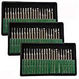 Brccee AC 60 Pcs Diamond Burr Bits Drill Glass Gemstone Metal for Craftsman Rotary Tool 1/8' Shanks w/ Box Tip