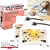 Flea Traps for Inside Your Home with Light Refills, Flea Killer for House Sticky Dome for Cat and Dog, Insect Killer Pest Control Trapper Pad with Glue Discs Odorless Safe and Natural Treatment（2Pack）
