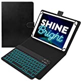 Cooper Backlight Executive Keyboard Case for 9, 9.7, 10, 10.1, 10.2, 10.5' Tablets | Bluetooth Keyboard & Leather Folio, 7 Color Backlit with Hotkeys