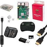 MakerSpot Raspberry Pi 3 B+ Model B Plus Starter Kit w/Mini Wireless Keyboard 5v3a Charger HDMI Cable Heat Sink