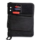 Tactical 3-Ring Binder Cover, Military Field Admin & Map Case, for 9x6 Paper, Zippered (Black)
