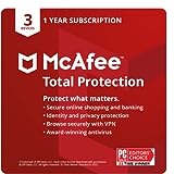 McAfee Total Protection 2022 | 3 Device | Antivirus Internet Security Software | VPN, Password Manager, Dark Web Monitoring | 1 Year Subscription | Download Code