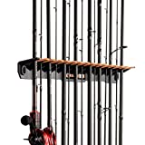 KastKing Patented V15 Vertical Fishing Rod Holder – Wall Mounted Fishing Rod Rack, Store 15 Rods or Fishing Rod Combos in 18 Inches, Great Fishing Pole Holder and Rack