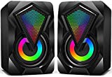 Wiwipenda Computer Speakers, Wired 2.0 USB Powered PC Speakers Stereo Mini Multimedia Volume Control,Gaming RGB Lights 3.5mm Jack Speakers for PC Desktop Laptop Monitor