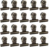 MUYAO 100 Pieces Bulldog Metal Clips Hinge Clips for Photos, Maps, Drawings, Art Work, Papers, Price Tag, 0.87 Inch, Bronze (Bronze)