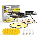 Redeo Flea Trap 2 Pack Sticky Dome Bed Bug Traps with 4 Light Bulbs and 8 Sticky Glue Boards, Odorless Non-Toxic Flea Light Traps for Inside Your Home Safe for Kids & Pets