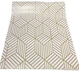 Gold and Beige Geometry Stripped Hexagon Adhesive Decorative Contact Paper Removable Shelf Drawer Liner Sticker Vinyl Film Wall Arts and Crafts Decor 17.7 inch by 9.8 Feet(Gold)