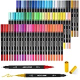 Markers for Adult Coloring - Mogyann 72 Coloring Pens Dual Tip Brush Markers for Coloring Books