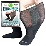 Extra Wide Neuropathy Pain Relief Socks for Swollen Feet Soft Stretch up to 30' Diabetics Men Women 10-13 13-15 Breathable Non Binding Top Bariatric Edema Cast Over The Calf Plus Size Extra-Wide Gooi