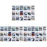 COHEALI 9boxes138pcs for Stamp Planner Diy Scrapbook Patchs Stickers Notebook Ukiyoe Ed Works Decor Blue Painting Decals Post Washi Famous Envelop Multi- of Decorative