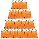 Grneric Drawstring Backpack Bulk 28 PCS Drawstring Bags String Backpack Cinch Bag Sackpack for Kid Gym (Orange)