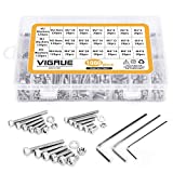 VIGRUE 1080PCS M2 M3 M4 Screws Bolts Nuts Washers Assortment Set, 304 Stainless Steel Hex Socket Head Cap Screws Kit with Allen Wrench