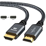 Twozoh 4K HDMI Cable 6.6FT, High-Speed 60HZ 18Gbps Braided HDMI to HDMI Cord Compatible with PS5, PS4, PC, Monitor, Projector, 4K UHD TV/HDTV, Xbox
