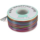 PCB Solder PVC Coated Tin Plated Copper Wire Wire-Wrapping 30AWG 221℉ Cable Roll 8 Color 1000FT