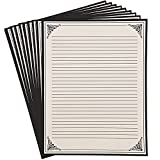 Vintage Lined Stationery Paper for Writing Letters (Cream, 8.5 x 11 In, 48 Sheets)