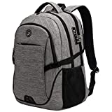 SHRRADOO Travel Laptop Backpack with usb Charging Port for Women & Men School College Students Backpack Fits 17 Inch Laptop (Grey, Large)