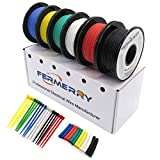 Fermerry 16 Gauge Wire Electric Hook up Wire Kit 16 AWG Silicone Wire Cables 6 Colors 5Ft Each Stranded Wire