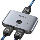 llano HDMI 2.1 Switch, Ultra HD 8K Bi-Directional HDMI Switcher Splitter Supports 4K@120Hz, 8K@60Hz, Aluminum HDMI Switcher Selector for PS4/PS5, Xbox, Roku, Apple TV, Fire Stick, Sony TV