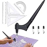 Craft Cutting Tools For Paper Crafts With Triangle Ruler 360 Degree Rotating Blade Craft Knife Stainless Steel Craft Knife Hobby Knife Art Cutting Tool For Stencil Vinyl Scrapbook