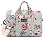 Canvaslove Rose Pattern Water Resistant Laptop Shoulder Messenger Bag for MacBook Pro 16 inch and 14 inch to 15.6 inch Laptop