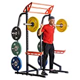 Sunny Health & Fitness Power Zone Half Rack Heavy Duty Performance Power Cage with 1000 LB Weight Capacity, Black – SF-XF9933