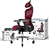 NOUHAUS Ergo3D Ergonomic Office Chair - Rolling Desk Chair with 4D Adjustable Armrest, 3D Lumbar Support and Blade Wheels - Mesh Computer Chair, Office Chairs, Executive Swivel Chair (Burgundy)
