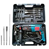 3-in-1 Electric Rotary Hammer Drill | Safety Clutch Corded Variable Speed Sds-plus Concrete/masonry Rotary Hammer Power Drill With Carrying Case | 800w Rotating Speed 12-piece