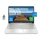 2022 HP 15.6' FHD Laptop Computer, 11th Gen Intel Core i5-1135G7(Beats Intel i7-1065G7), 16GB RAM, 512GB PCIe SSD, Intel Iris X Graphics, HD Webcam, HDMI, Bluetooth, Win11, Silver, 32GB USB Card