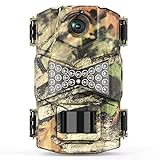 WOSODA Trail Camera, Waterproof 16MP 1080P Hunting Game Camera, Wildlife Camera with IR LEDs Night Vision, for Home Security Wildlife Monitoring Hunting