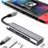 RREAKA Upgraded USB Type C to HDMI Digital AV Multiport Hub,USB-C(USB3.1) Adapter PD Charger for OLED Switch/Nintendo Switch,Portable 4K HDMI Dock for Samsung Dex Station Travel TV Docking Station