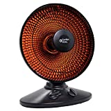 Comfort Zone CZ998 700/1,000-Watt Oscillating Parabolic Radiant Dish Heater with 7-degree Oscillation, Adjustable Tilt, Tip-Over Switch and Overheat Protection Sensor