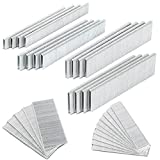 SHALL 3600 Counts 18 Gauge Narrow Crown Staples & Brad Nails, Heavy Duty Galvanized 1/4' Narrow Crown Staples (3/4' 1' 1-1/4' 1-1/2'), Brad Nails (1' 2'), for Pneumatic, Electric Stapler/Brad Nailer
