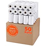 MUNBYN 2 1/4 x 50ft Thermal Paper (50 Rolls), BPA Free Receipt Paper, 58mm Thermal Receipt Paper Fits 58mm Mini Thermal POS Printer & Square Terminal Credit Card Machines