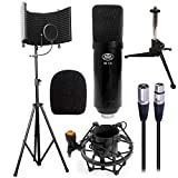 AxcessAbles SF-101KIT Half Dome 32.5'Wx13'H (422sq inch) Studio Microphone Isolation Shield w/Stand, Condenser Mic. Compatible w/Focusrite, Phantom Powered Audio Interfaces. Recording, Podcast,