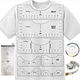 FINFINLIFE, Tshirt Ruler-9Pcs, Tshirt Ruler Guide for Vinyl, Shirt Alignment, T Shirt Rulers to Center Designs, Transparent Tee Ruler for Infant Toddler Youth Adult, Front and Back Measurement