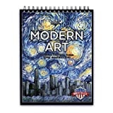 ColorIt Modern Art Adult Coloring Book for Stress Relief, 50 Drawings Inspired by Famous Paintings, Smooth and Thick Paper, Spiral Binding, USA Printed, Lay Flat Hardback Book Cover, Ink Blotter Paper
