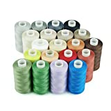 Simthread 20 Colors All Purposes Cotton Quilting Thread 50wt 3 Plies for Piecing Sewing Embroidery etc - 550 Yards Each