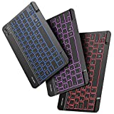 OMOTON iPad Keyboard, Wireless Bluetooth Backlit Keyboard for iPad 7th Generation 10.2, iPad Pro 11/12.9, iPad Air 10.5/9.7, iPad Mini and iPhone, 7-Color Backlit/Rechargeable/Ultra-Slim (Black)