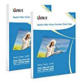 Uinkit 200 Sheets Double Sided Photo Paper Glossy 8.5x11 54lbs 9.5Mil 200Gsm Value Bulk Pack Picture 8.5 x 11 for Inkjet Printing Printer