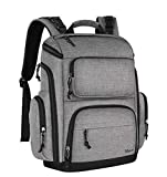 Diaper Bag Backpack for Dad,Mancro Multi-functional Travel Waterproof Baby Nappy Changing Pad,Men and Women,Large Capacity Dad Work Bag with Laptop Pocket and Stroller Straps,Grey